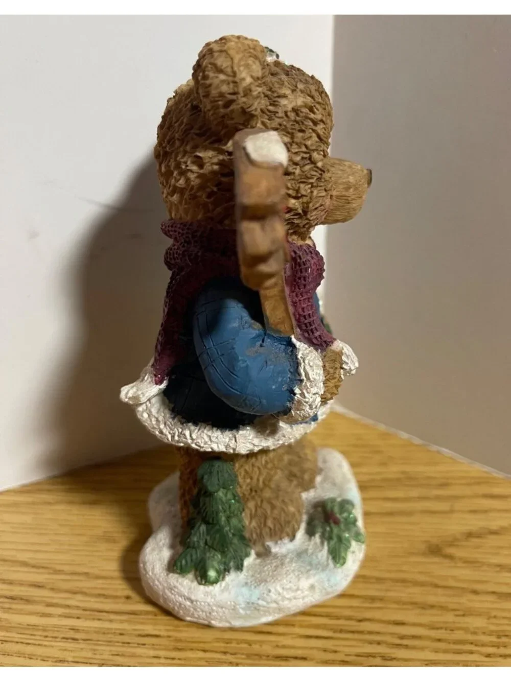 Christmas Bear Figurine Holding Joy Sign 5